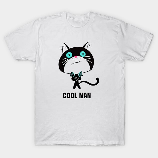 Cat "Cool man" T-Shirt by AlinaArt